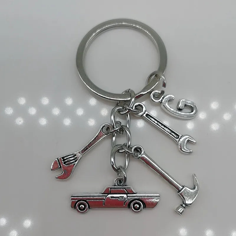 🛠️ Classic Car & Tools Keychain 🔧🚗