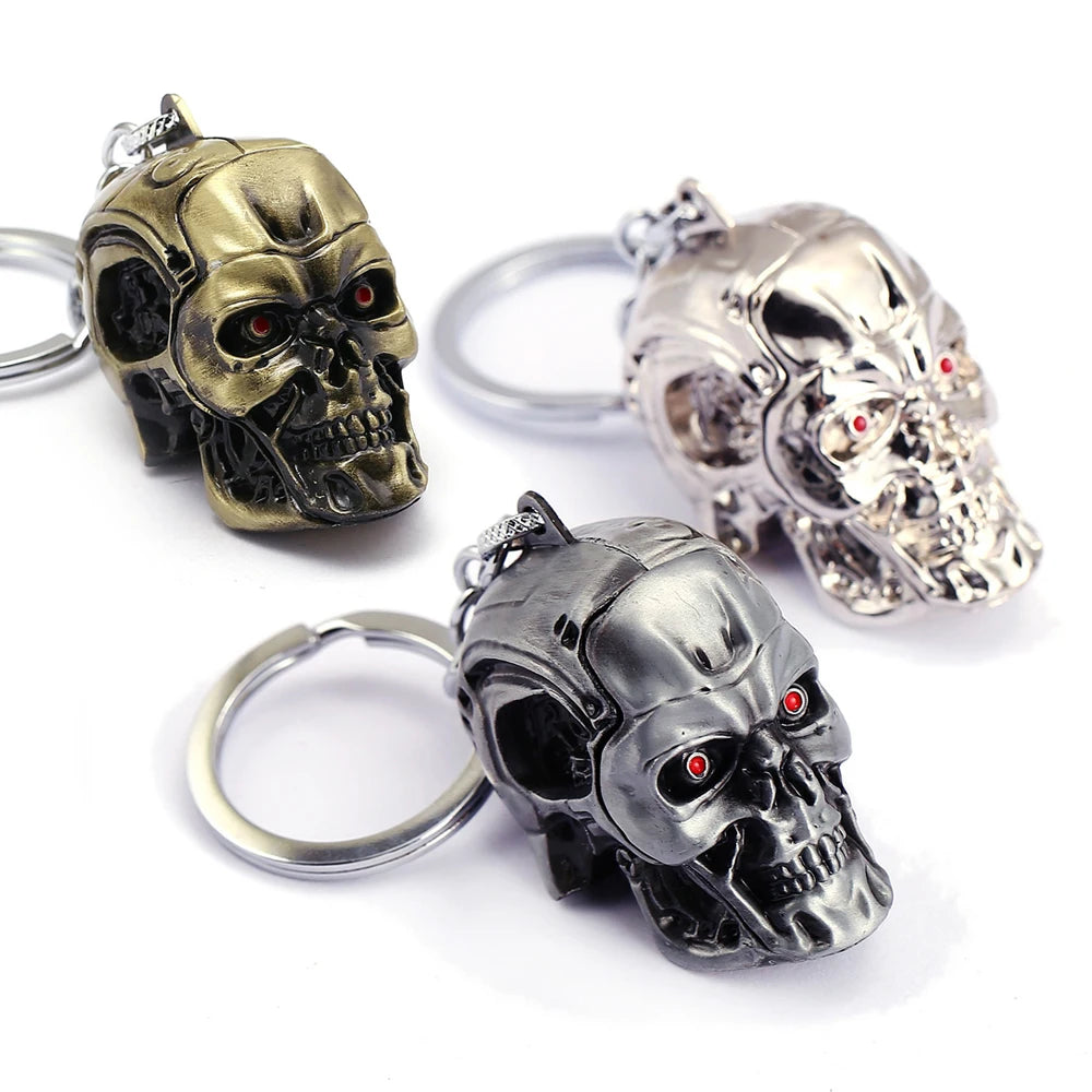 💀 3D Skull Head Keychain – Bold & Edgy Alloy Key Ring 🔑