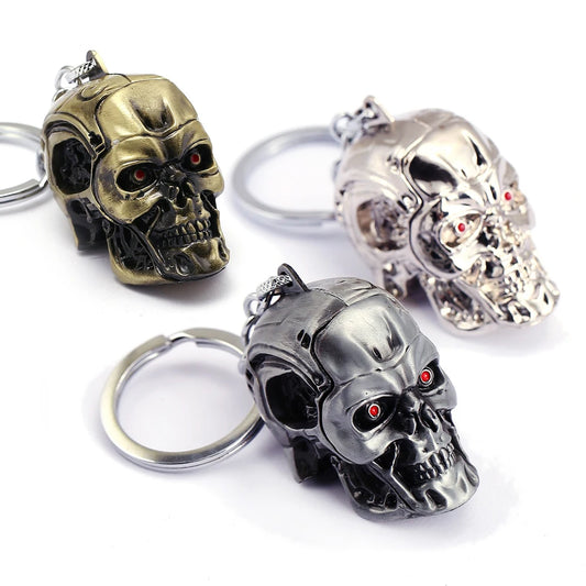 💀 3D Skull Head Keychain – Bold & Edgy Alloy Key Ring 🔑