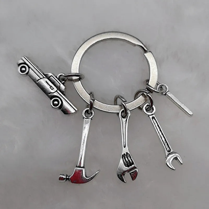 🛠️ Classic Car & Tools Keychain 🔧🚗