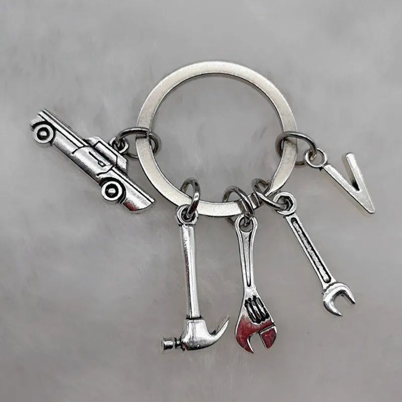 🛠️ Classic Car & Tools Keychain 🔧🚗