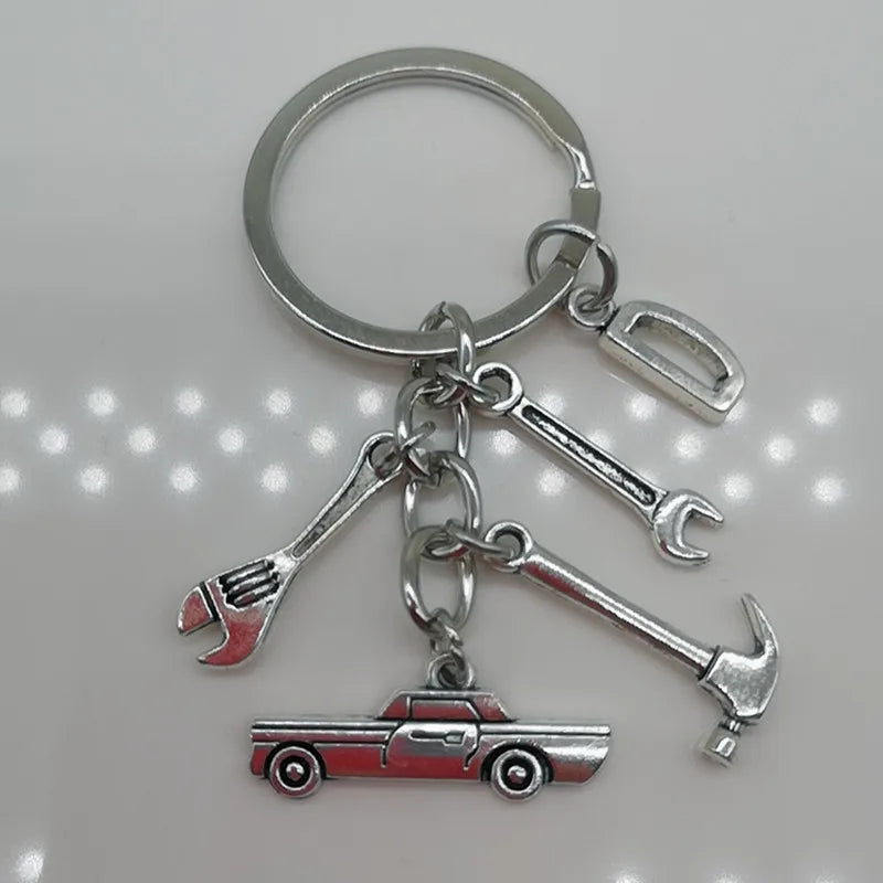 🛠️ Classic Car & Tools Keychain 🔧🚗