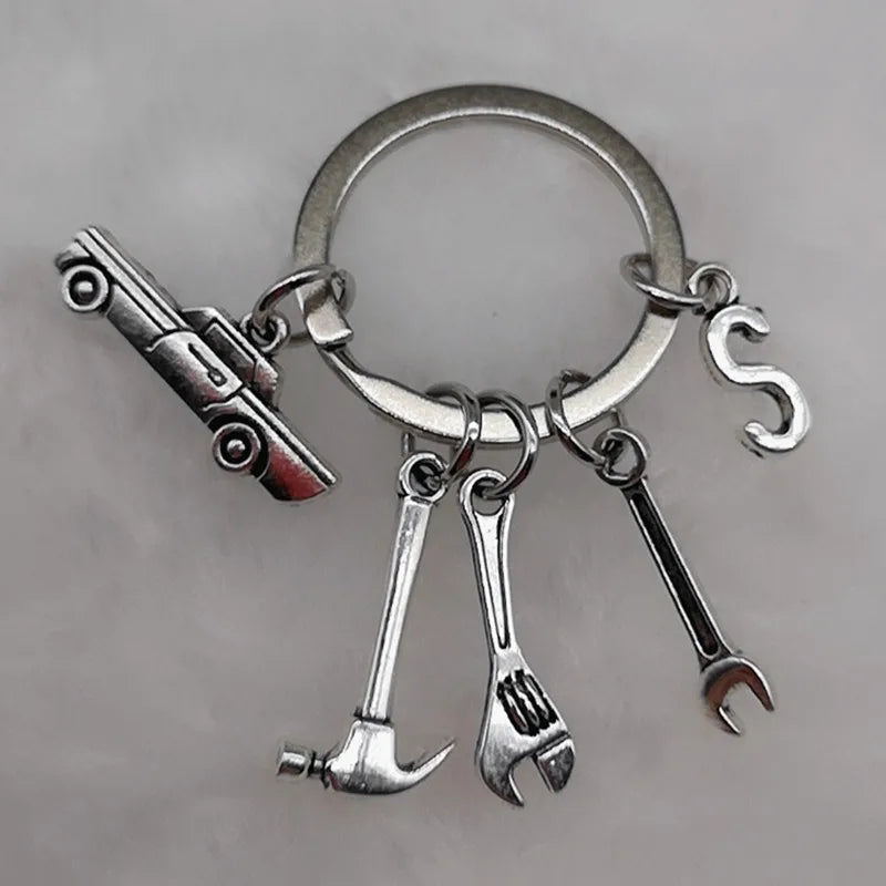 🛠️ Classic Car & Tools Keychain 🔧🚗