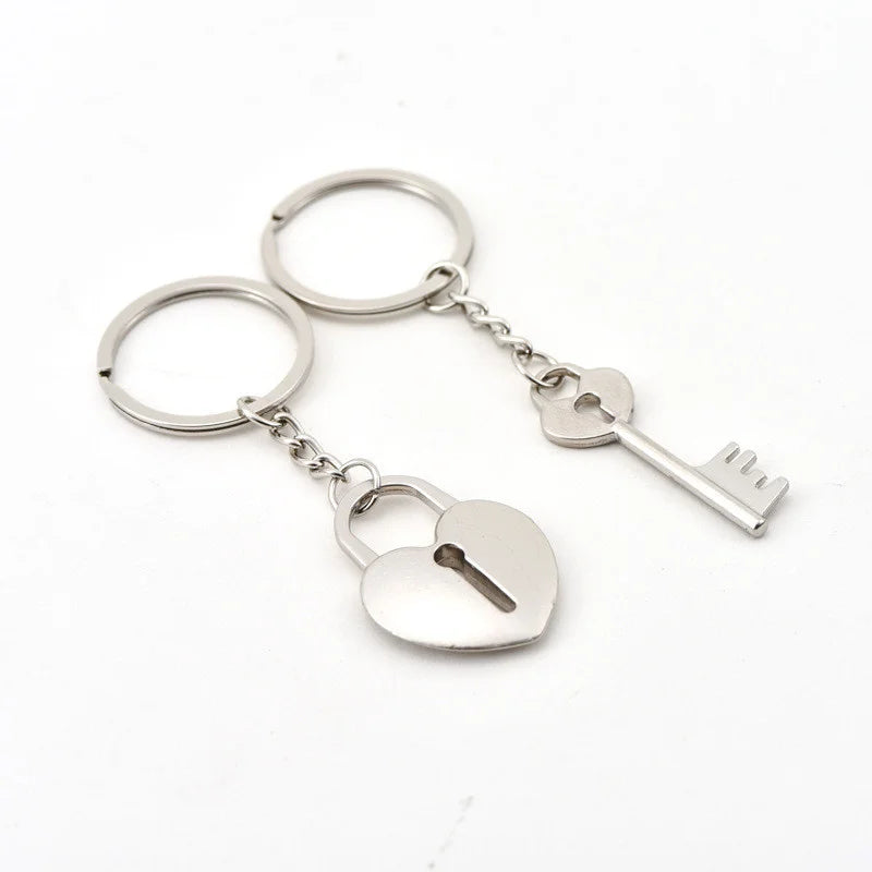 2pcs Love Lock & Heart Keychain Set 🔐❤️ | Perfect Couple Gift!