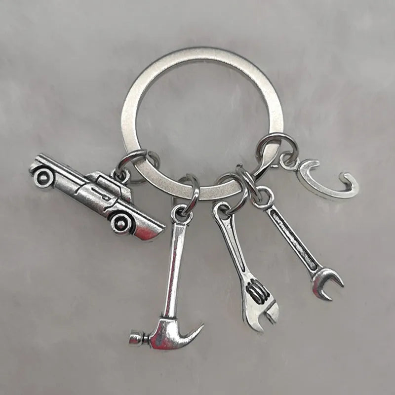 🛠️ Classic Car & Tools Keychain 🔧🚗