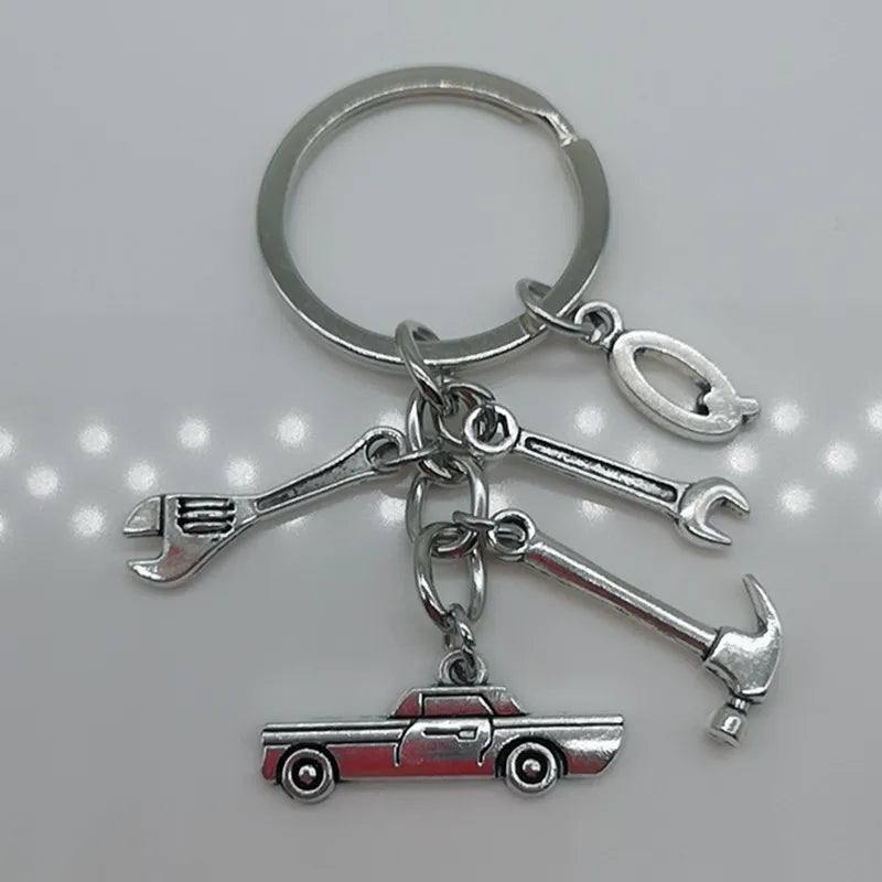 🛠️ Classic Car & Tools Keychain 🔧🚗