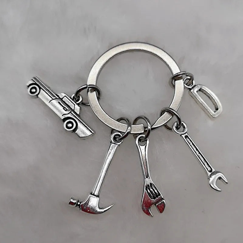 🛠️ Classic Car & Tools Keychain 🔧🚗