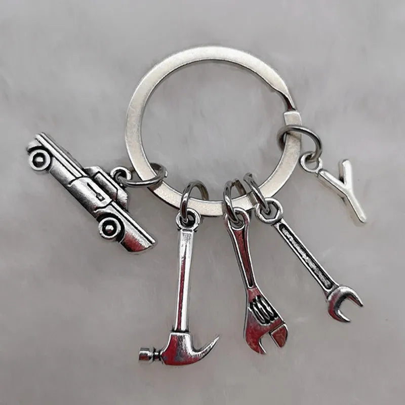 🛠️ Classic Car & Tools Keychain 🔧🚗