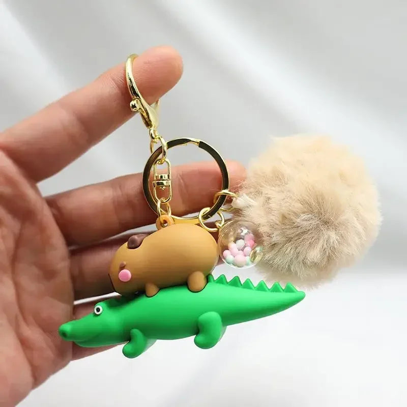 🌟🧸 Cute Capybara Buddy Keychains 🐶🐢🦆🐊