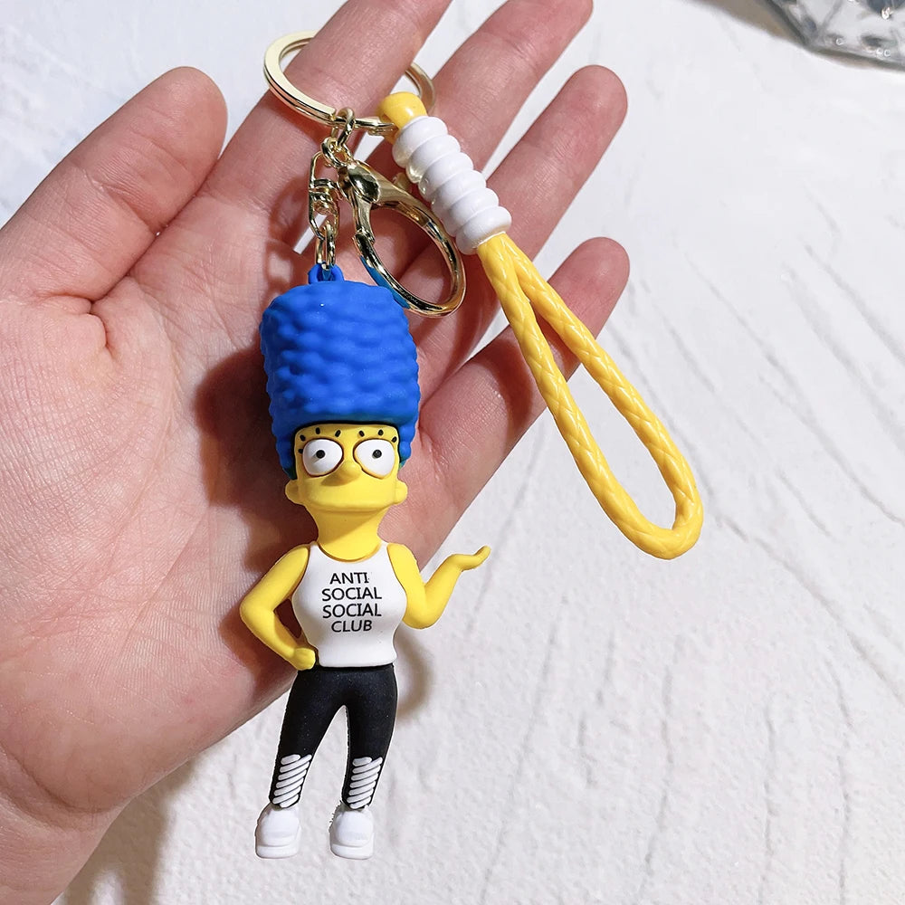 🟡 The Simpsons Keychain – Cartoon Anime Figure Pendant