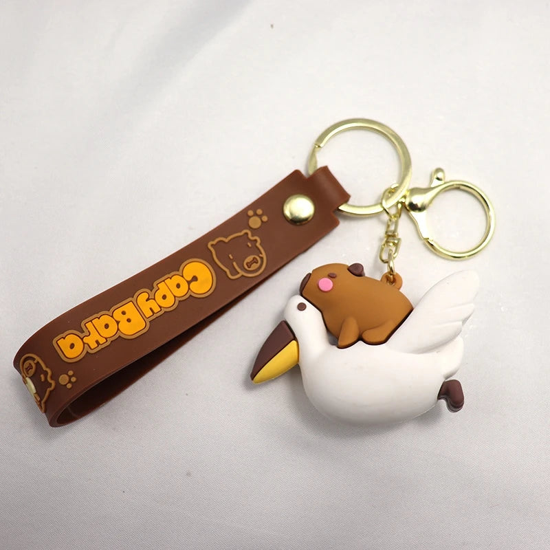 🌟🧸 Cute Capybara Buddy Keychains 🐶🐢🦆🐊