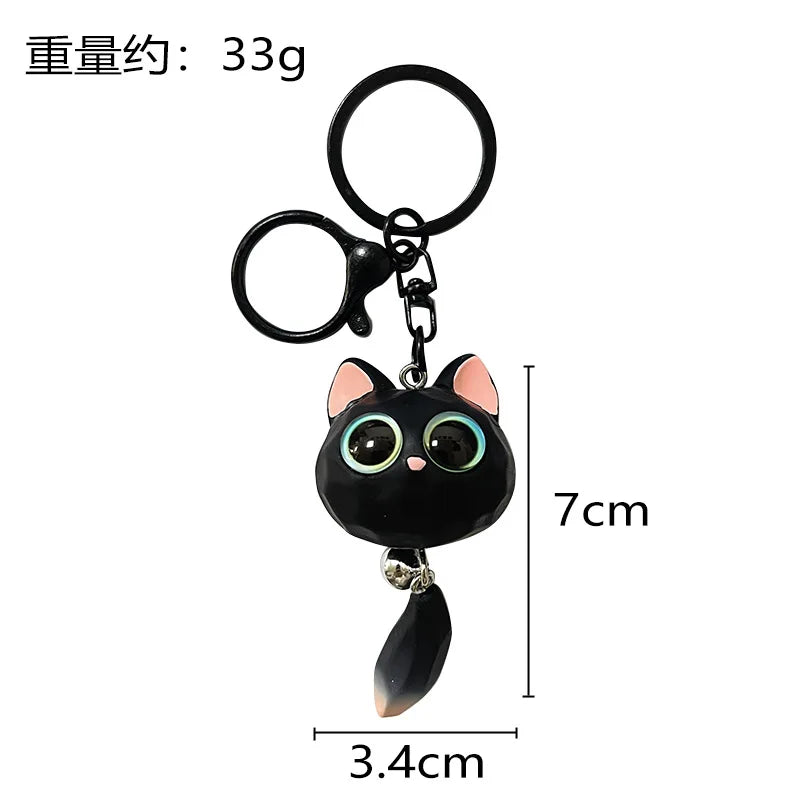 🐱💫 Cute 3D Big-Eyed Cat Keychain – Adorable Accessory for Cat Lovers