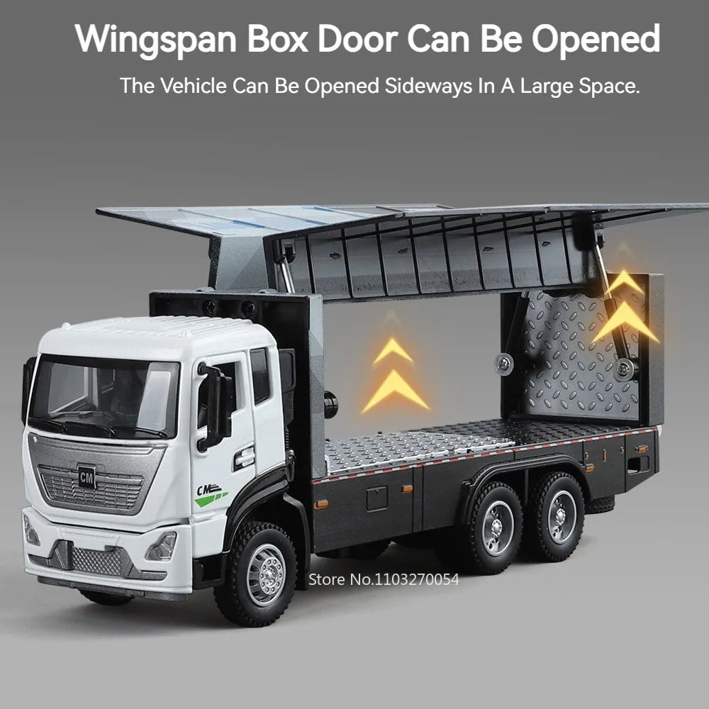 🚛 Die-Cast Transport Truck Model – Realistic Movable Parts! 🛠️