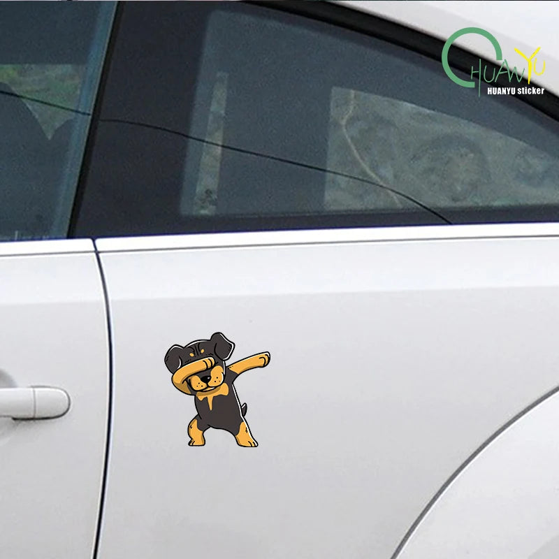 🐾 Funny Rottweiler Vinyl Sticker – Add a Bite of Humor to Your Ride! 😄