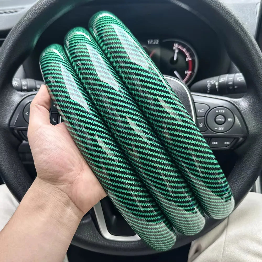 Universal Segmented Carbon Fiber Steering Wheel Cover