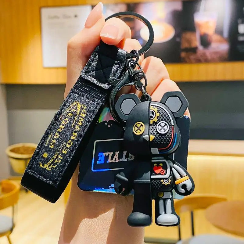 🧸 Cyber Bear Keychain – Futuristic Style with Personality!