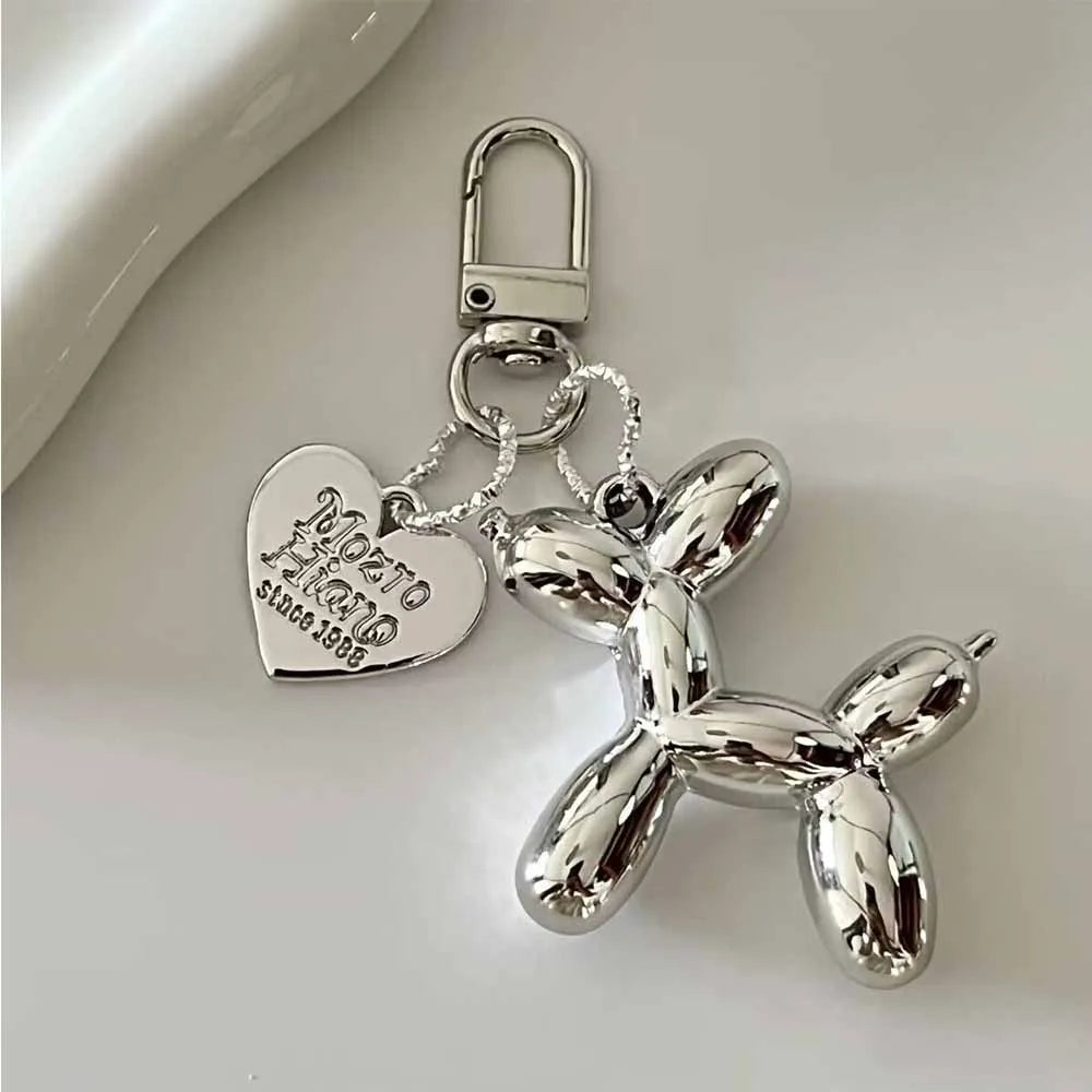 Cute Cartoon Balloon Dog Couple Keychains 🐶🎈 | Fun & Adorable Gift!