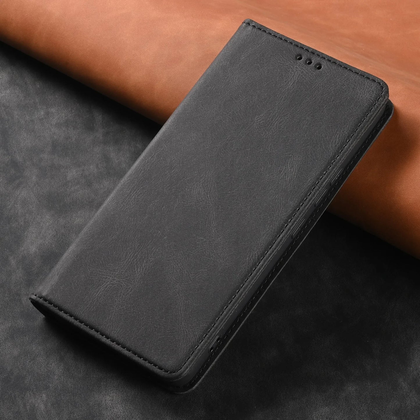 📔 Elegant Leather Flip Wallet Case – For Samsung Galaxy | Card Holder & Full Protection