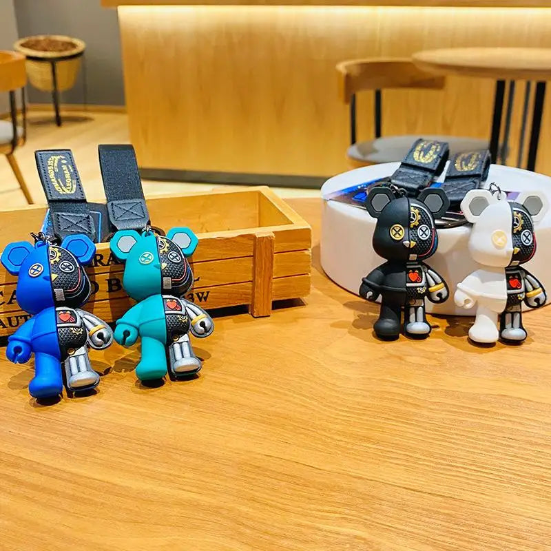 🧸 Cyber Bear Keychain – Futuristic Style with Personality!