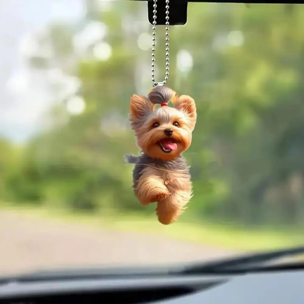 🐶 Flat Cartoon Dog Keychain – Cute Acrylic Hanging Pendant 🐾✨