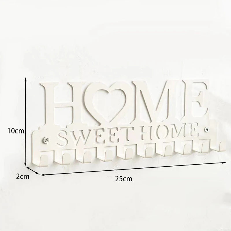 🏠 "Sweet Home" Metal Wall Key Holder – Functional & Decorative!