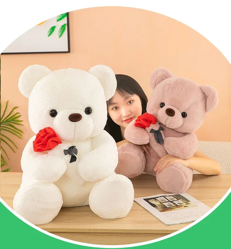 🌹 Valentine's Day Rose Teddy Bear – Soft Plush Love Gift for Her 🧸