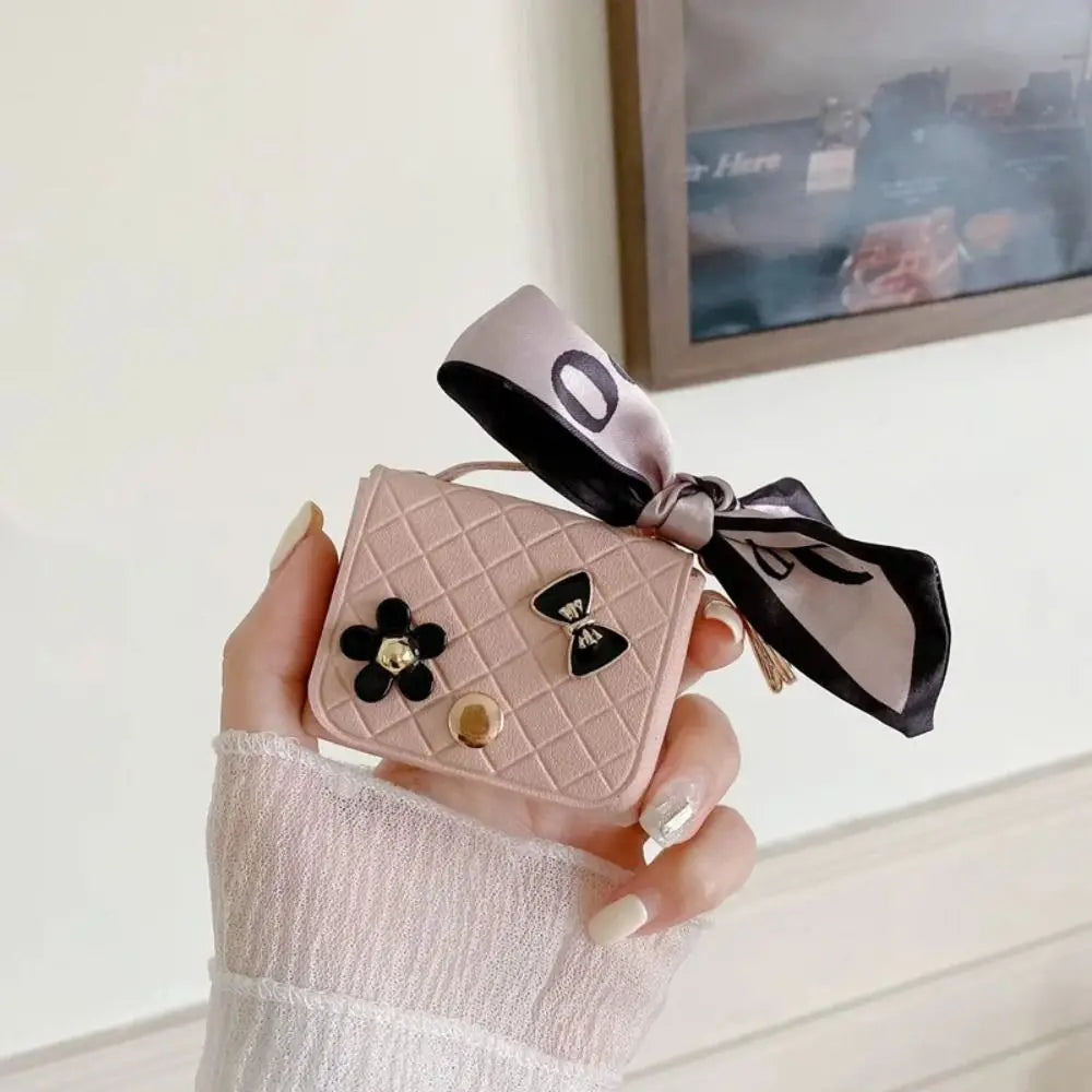 Leather Earphone Case Keychain - Mini Storage Bag for Bluetooth Headsets