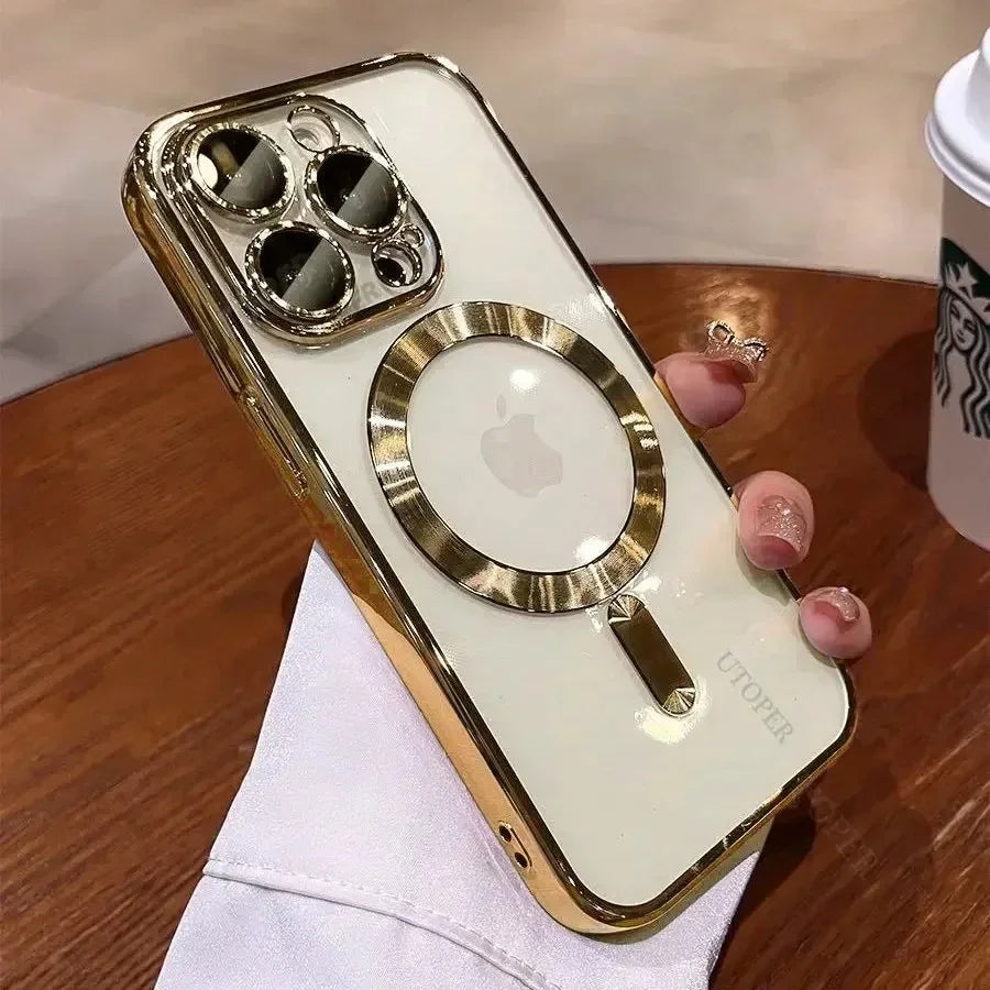📱✨ MagSafe Compatible Glossy iPhone Case – Shockproof & Camera Protection