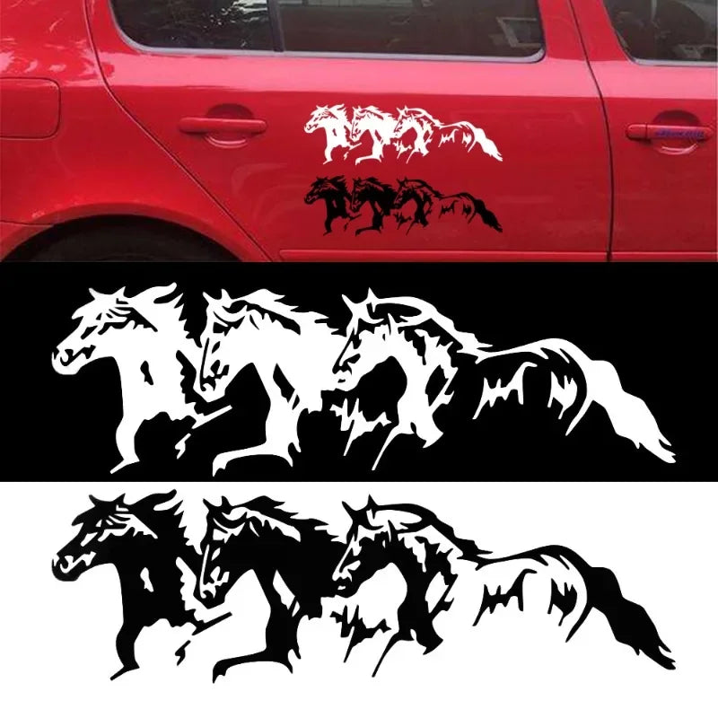 🏇 Grace in Motion – Running Horses Car Sticker 🌄