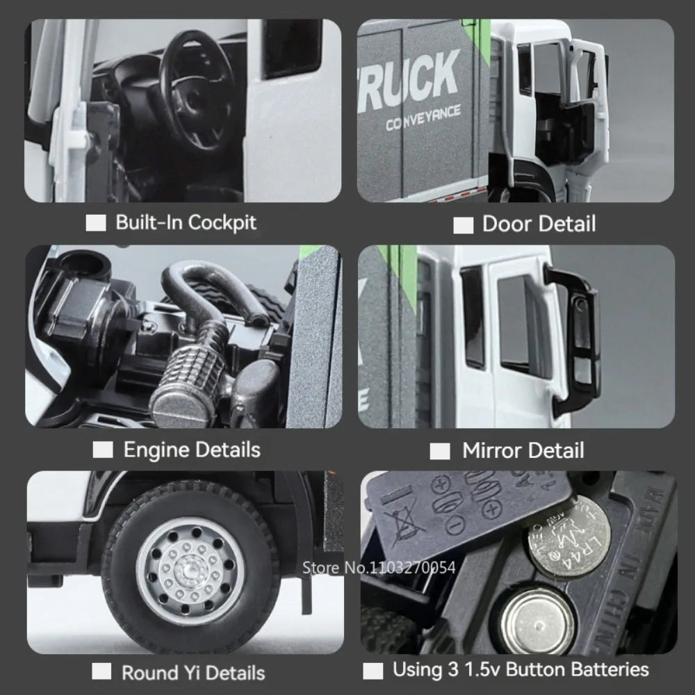 🚛 Die-Cast Transport Truck Model – Realistic Movable Parts! 🛠️