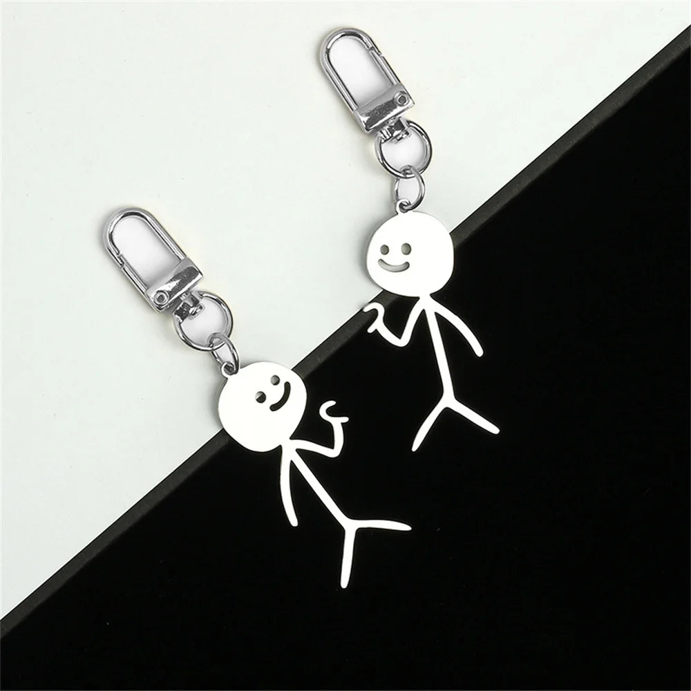❤️‍🔥 Funny Finger Heart Stickman Keychains – Couple's Cute Charm 💑🔑