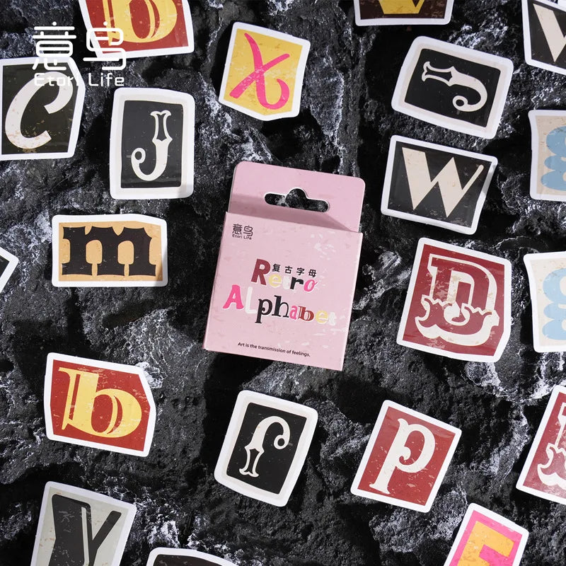 🔠✨ Retro Ransom Letter Alphabet Stickers/46pcs ✨📰