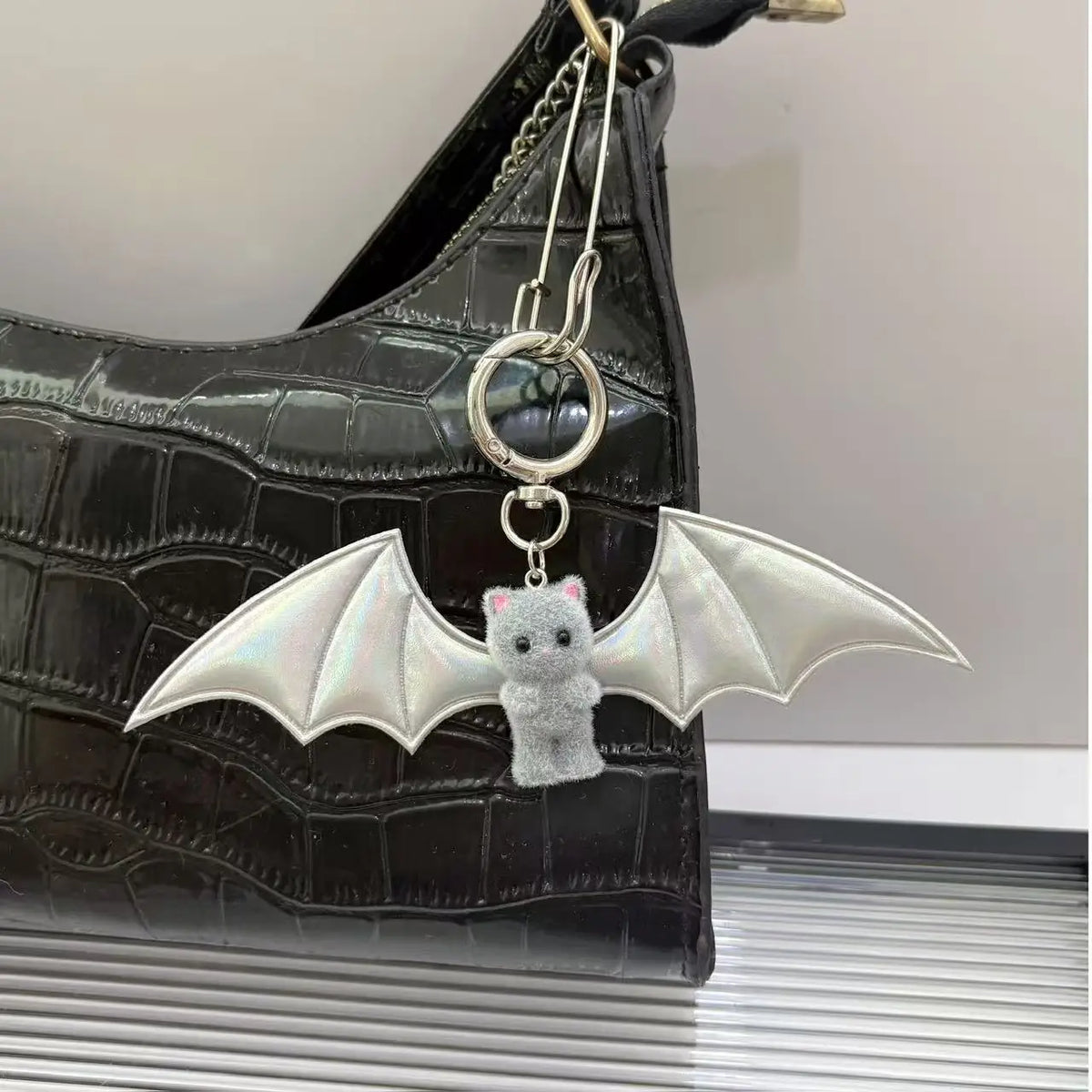 Cute Bear Wings Keychain - Halloween Bag Charm & Phone Pendant