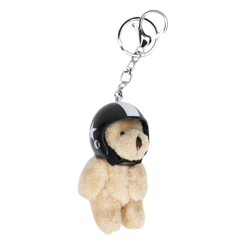 Teddy Bear Keychain with Helmet – Adorable & Adventurous! 🧸🏍️