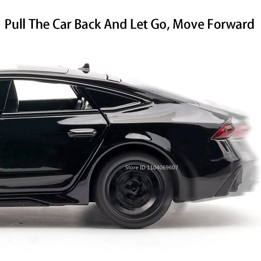 1:32 Audi RS7 Sportback Diecast Model Car – 6 Doors, Pull-Back, Lights
