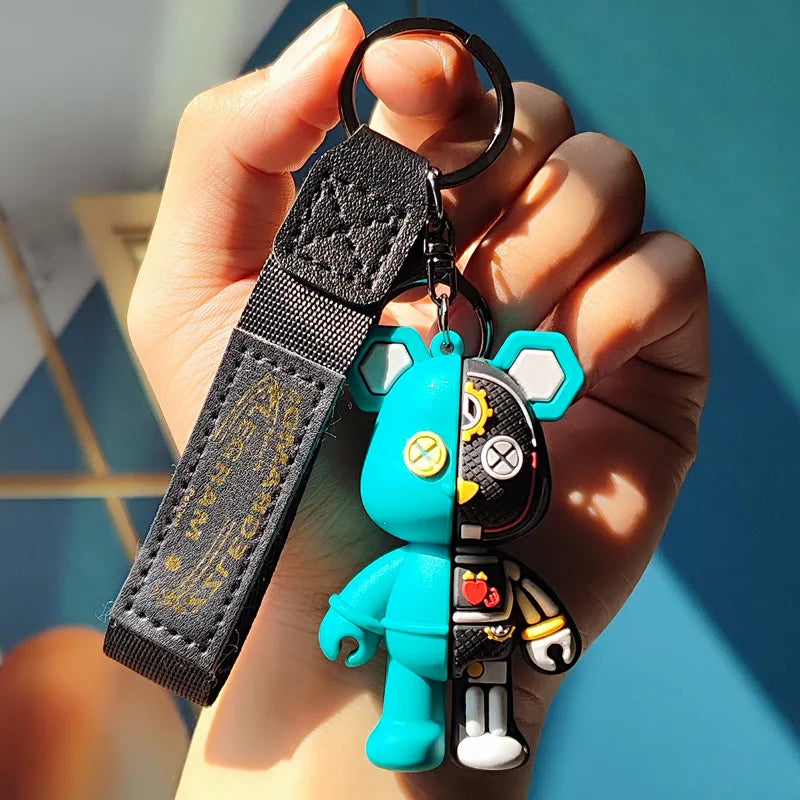 🧸 Cyber Bear Keychain – Futuristic Style with Personality!