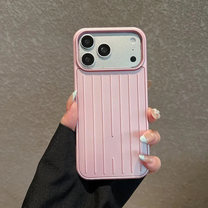 Luxury Suitcase Stripe Matte Phone Case for iPhone | Luggage Aesthetic Cover