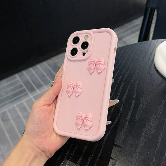 3D Pink Butterfly Silicone Phone Case – Cute & Shockproof 🦋💗