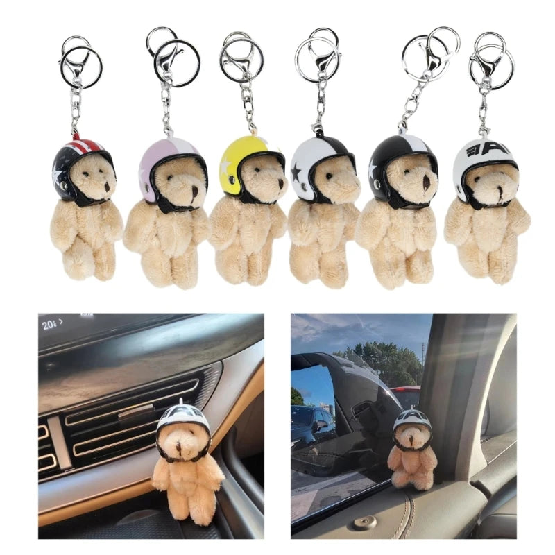 Teddy Bear Keychain with Helmet – Adorable & Adventurous! 🧸🏍️