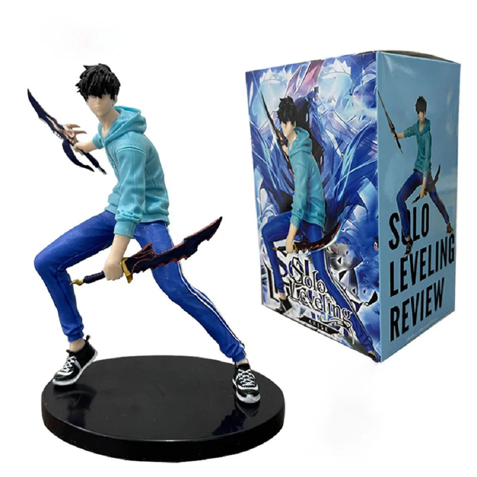 ⚔️ Solo Leveling Anime Figure Set – Sung Jin-Woo &amp; Shadow Soldier 🌑🖤