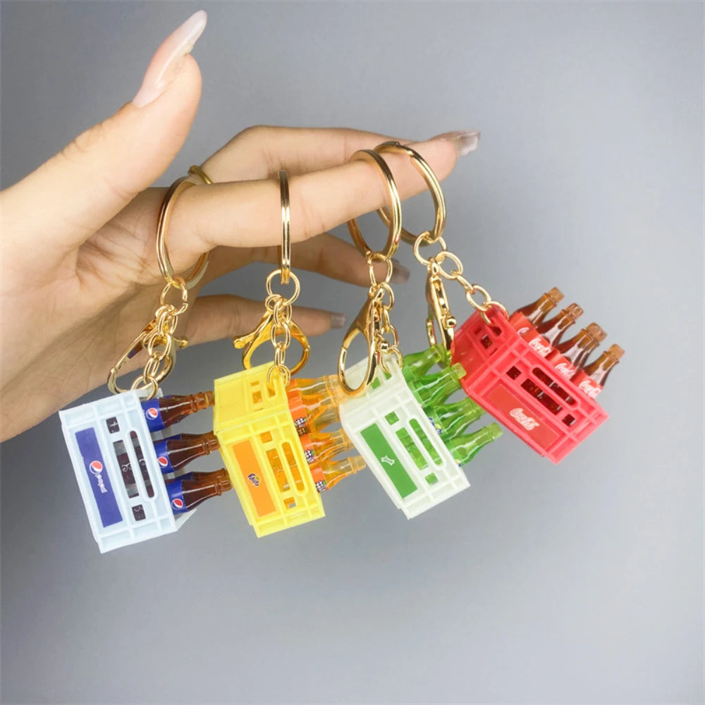 🥤✨ Mini Soda Crate Keychain – Coca Cola, Pepsi, Sprite & More!
