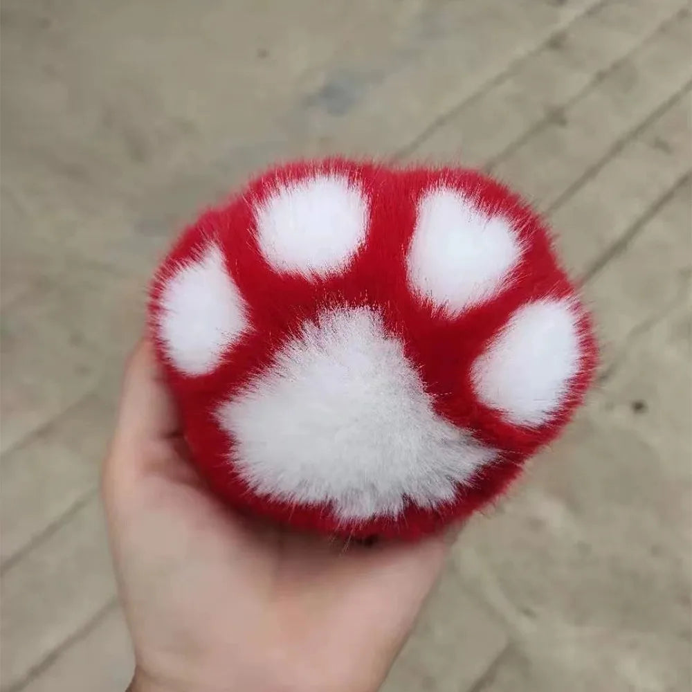 Fluffy Plush Cat Paw Keychain & Bag Charm