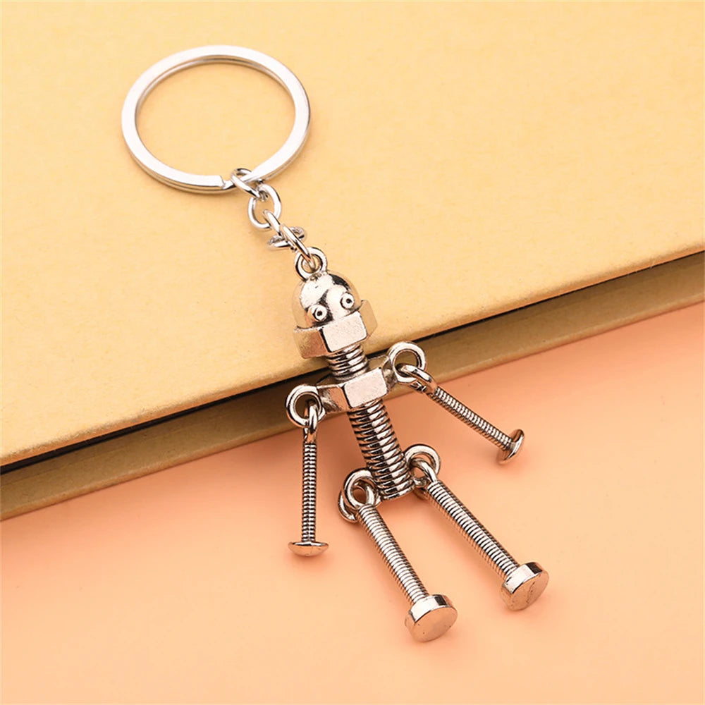 Vintage Metal Robot Keychain