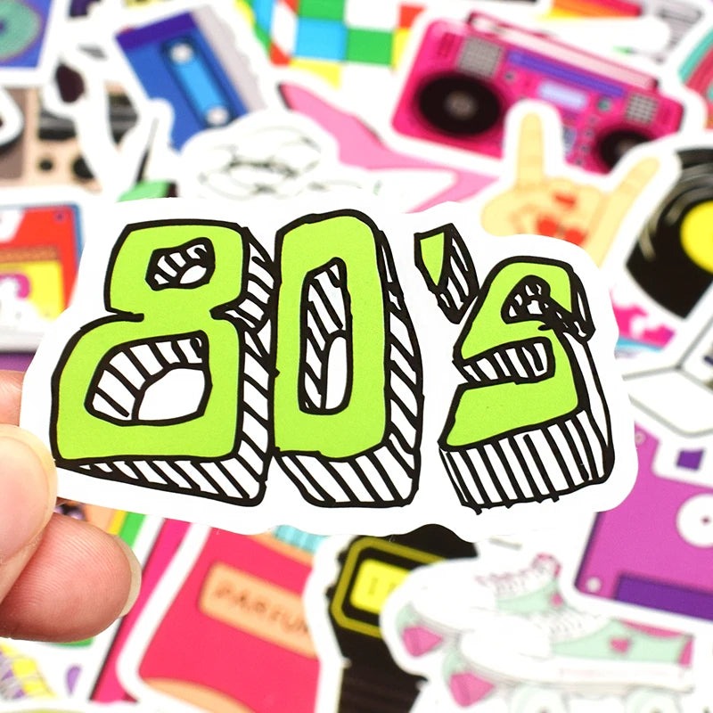 🎉✨ Retro 80s &amp; 90s Sticker Pack – A Blast from the Past! 70pcs ✨🎉 🎁