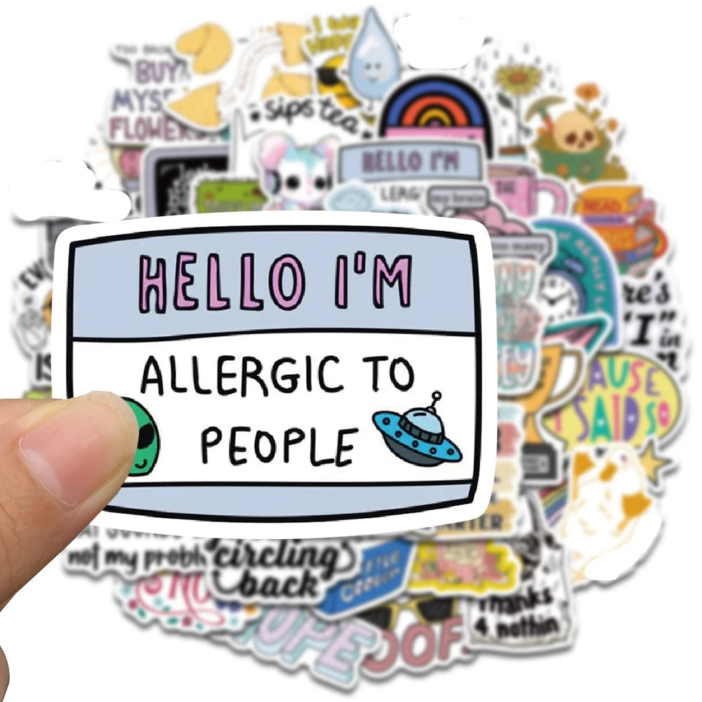 😎🗯️ Sassy &amp; Relatable Sticker Pack 50pcs/100pcs! 🗯️😎