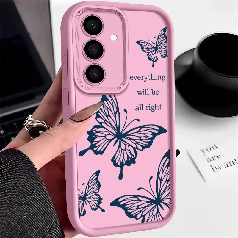 🦋 Butterfly Bliss Soft Case – For Samsung Galaxy | Shockproof & Stylish