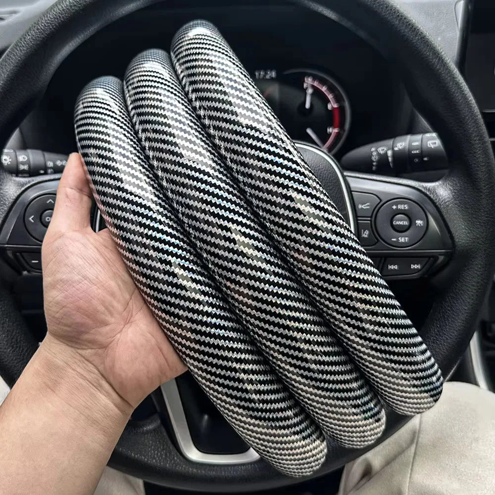 Universal Segmented Carbon Fiber Steering Wheel Cover