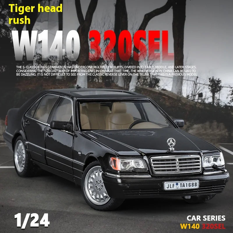 🖤 Mercedes-Benz W140 320SEL Diecast Model Car 1:32 – Legendary S-Class Icon 🚘