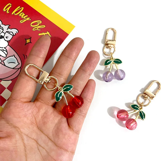 🍒✨ Cute Cherry Charm Keychain – Sweet &amp; Stylish! ✨🍒