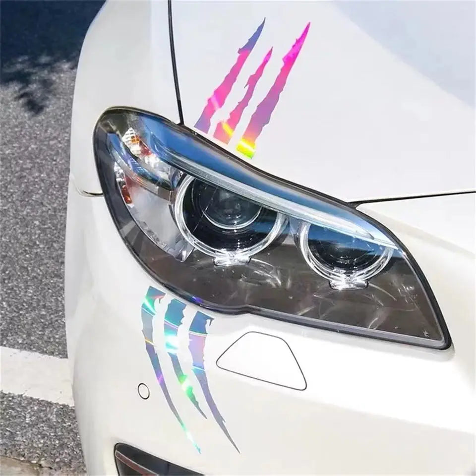 🦖 Reflective Monster Claw Mark Car Sticker – Fierce and Eye-Catching!
